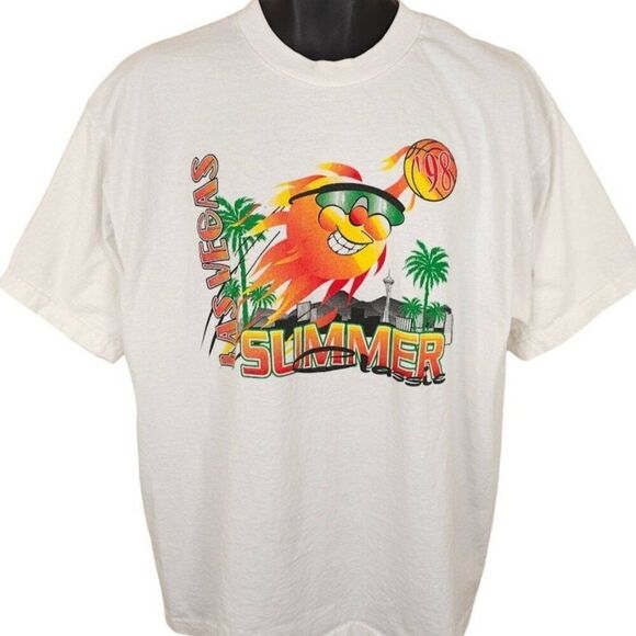 Vintage Basketball Summer Classic T Shirt Mens Size XL White 90s Las Vegas - Picture 1 of 6